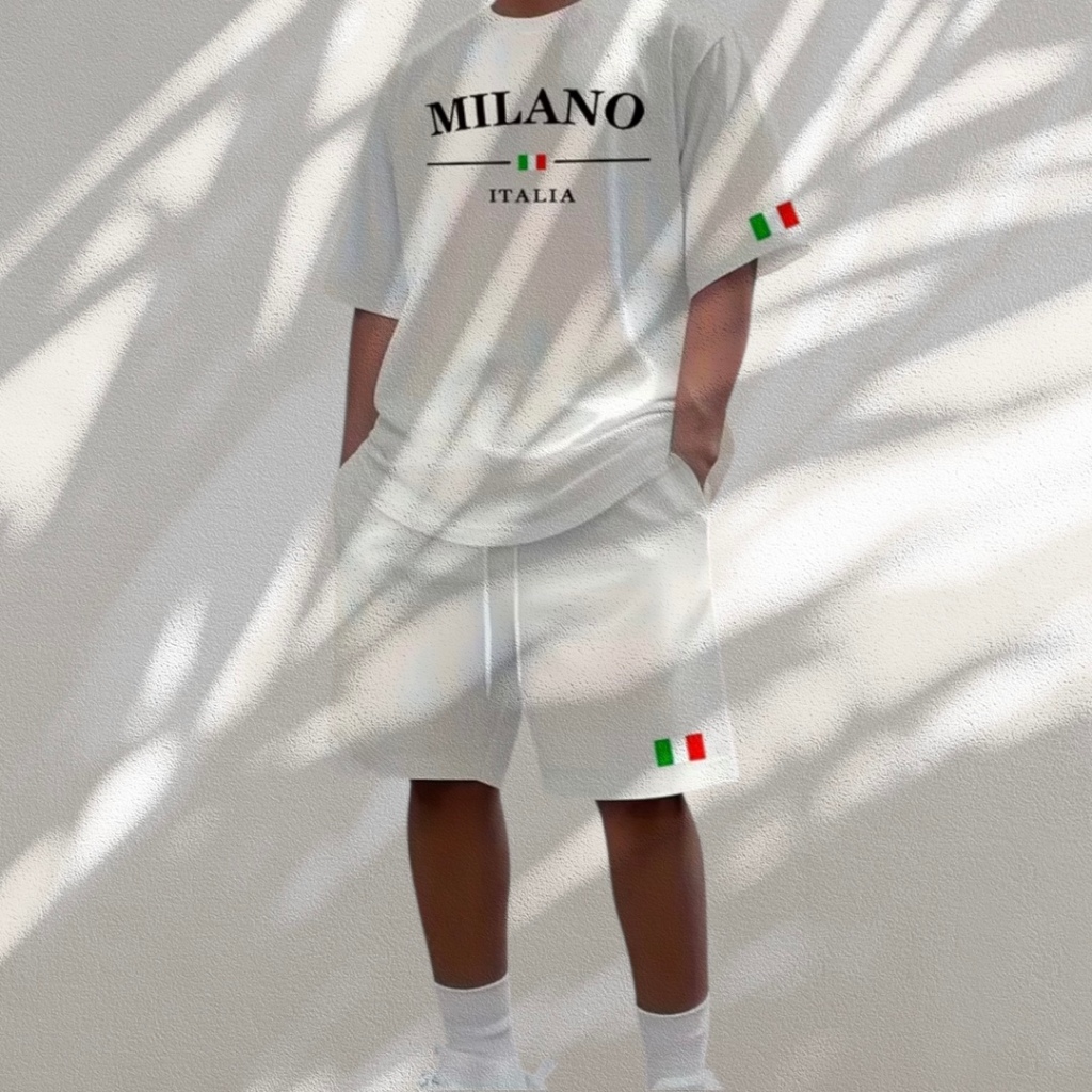 Camiseta + Short Bermuda Mole Milano Italia Italy City T-Shirt Camisa
