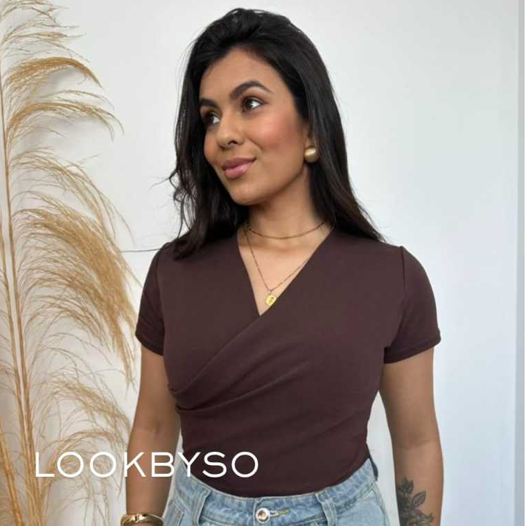 Blusa Feminina Básica Transpassada Tecido Moletinho Confortável – Amamentação Maternidade