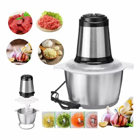 Moedor 110v ou 220V Elétrico Triturador 2L E 3L Potente Carne Picador Legumes Inox Pronta Entrega