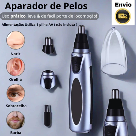 Aparador Removedor de Pelos Portátil Elétric para Nariz/Orelha/Rosto Depilador Facial impermeável