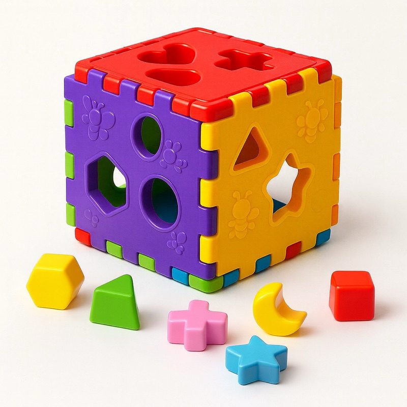 Cubo Infantil de Encaixe Brinquedo Didático e Educativo para crianças Bebê - Colorido