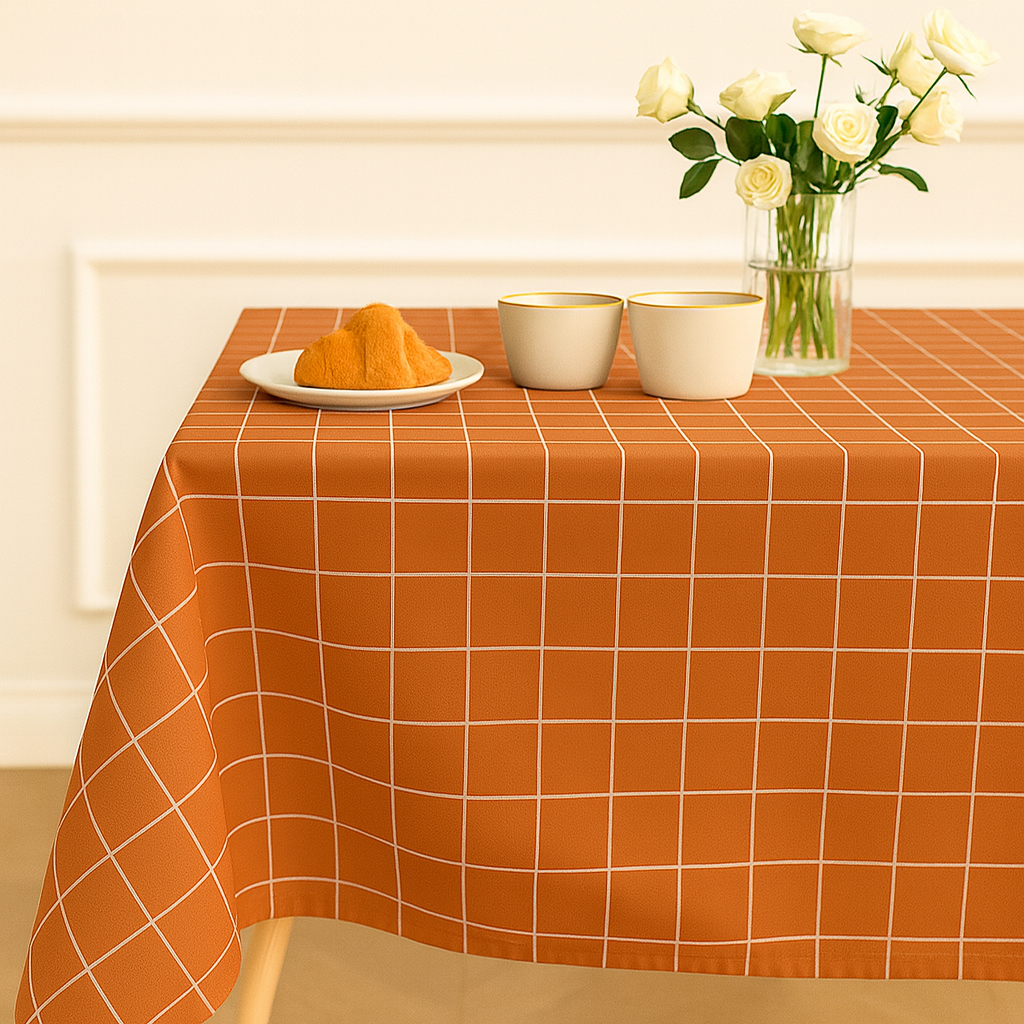 Toalha de mesa de algodão xadrez de 4 a 10 Lugares
