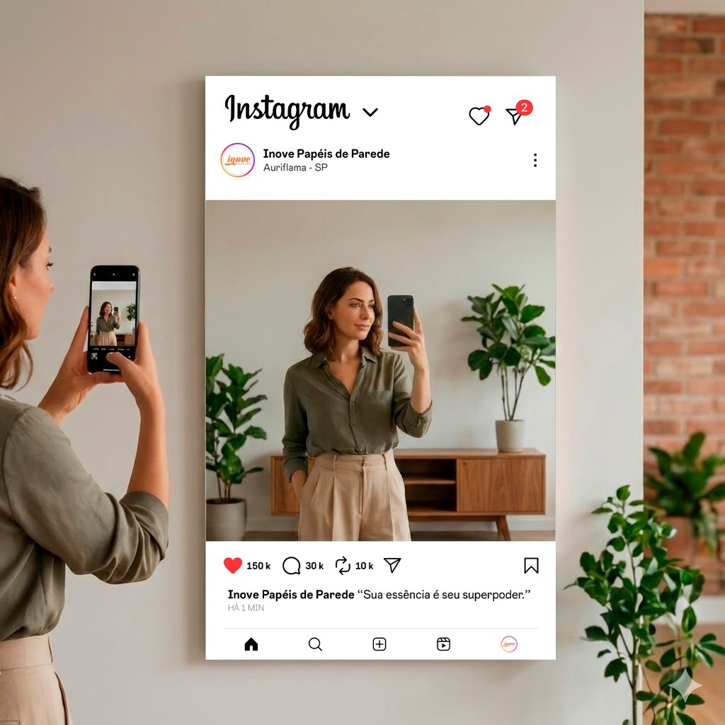Espelho Decorativo Instagramável Personalizado 80x50 cm