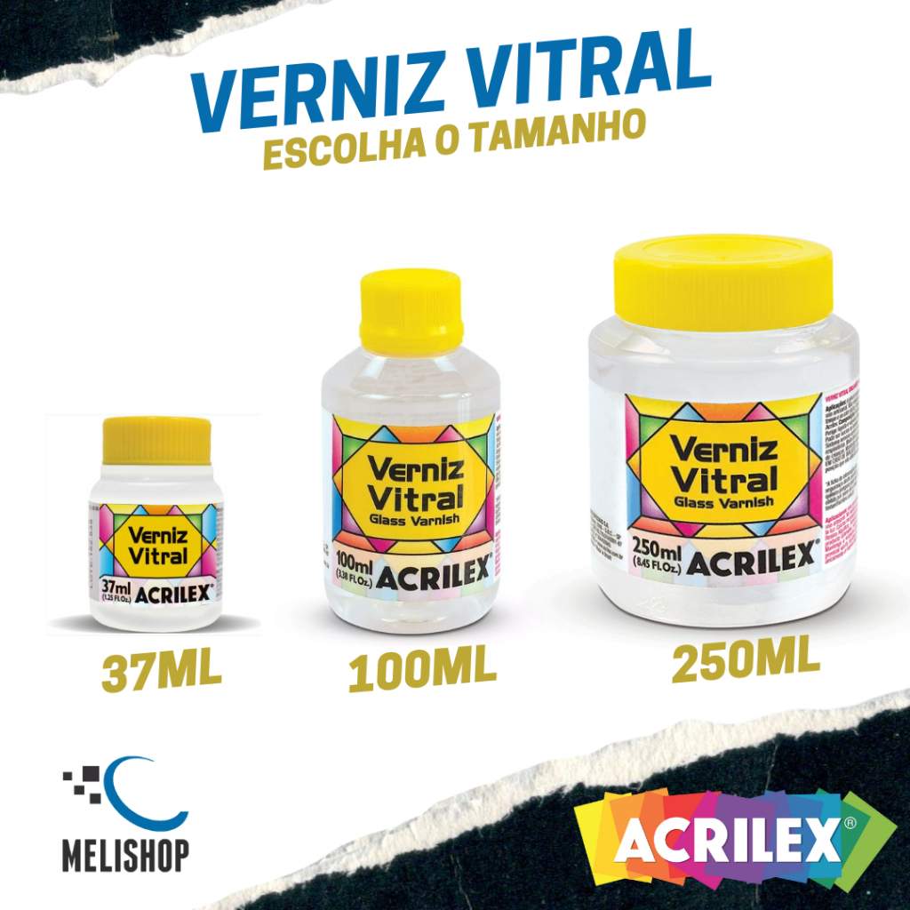 Verniz Vitral 37ml /100ml/250ml Acrilex Original