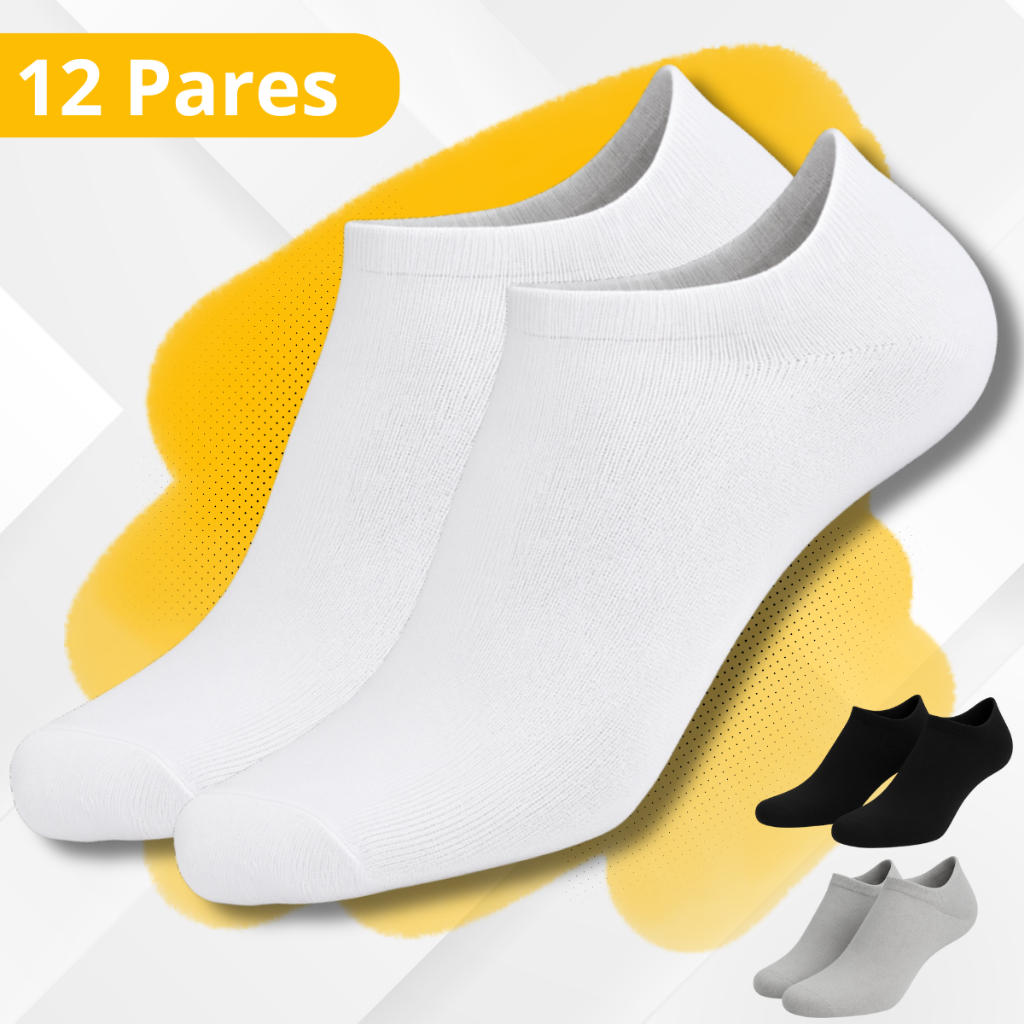 Kit 12 Pares de Meia Soquete Unissex Com Design Anatômico ótima qualidade Masculino Feminina