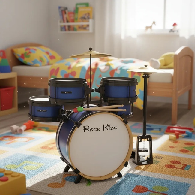Bateria Infantil RMV Rock kids Azul Sem Chimbal