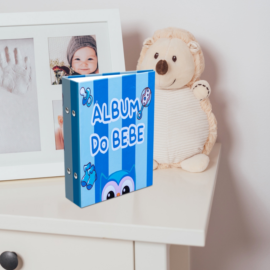 ÁLBUM 10X15 PARA 120 FOTOS BEBÊ INFANTIL CAPA DURA MENINA MENINO PRESENTE NASCIMENTO MOMENTOS