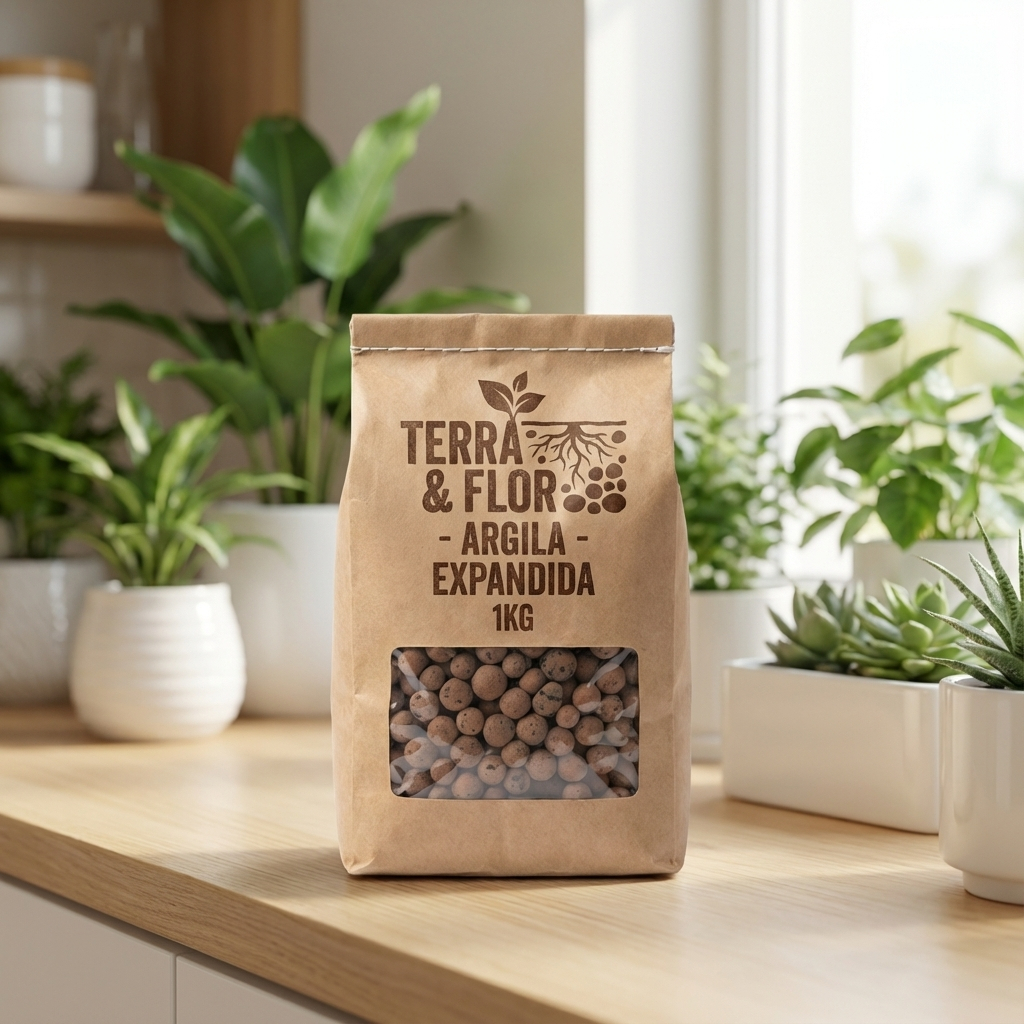 Argila Expandida Saco 1Kg -  Paisagismo Drenagem Vasos Jardim Decoração