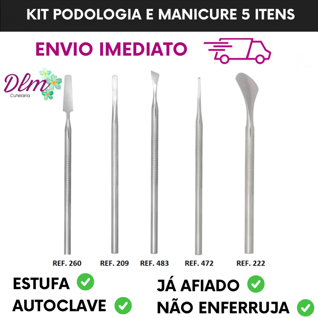 Kit Podologia e Manicure Profissional - 5 Itens