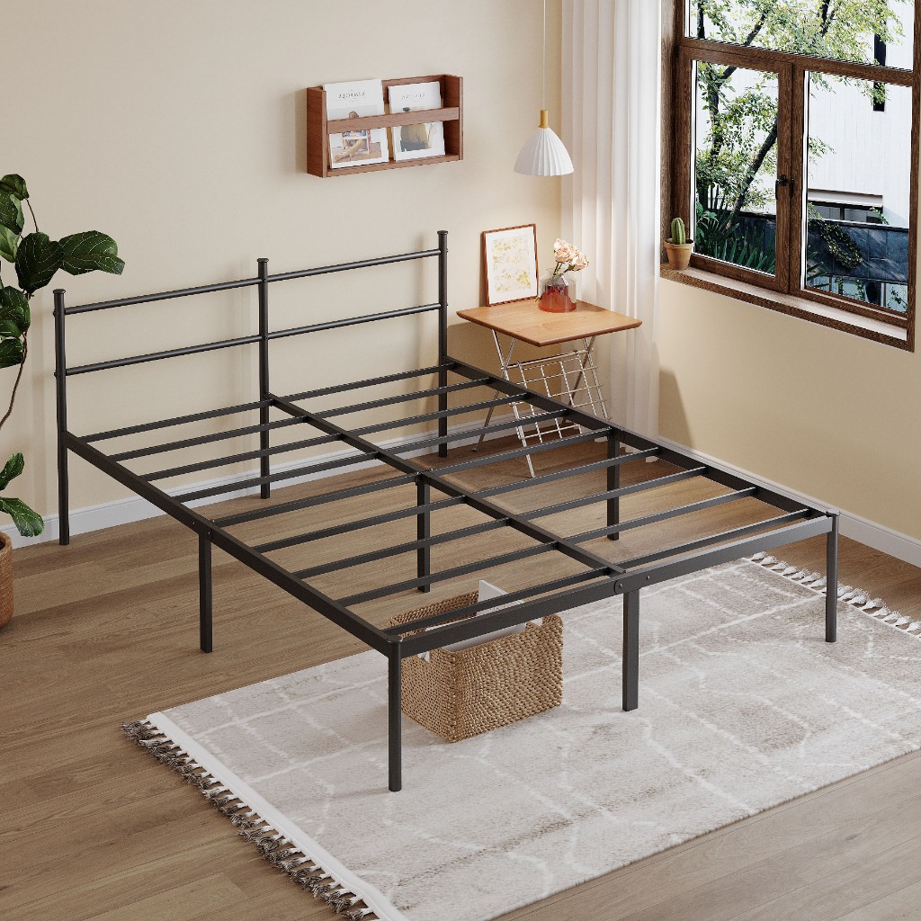 Estrado De Metal Para Cama De Casal /Cama de Solteiro, Fácil De Instalar e Dobrável Com Suportes De Ripas De Aço