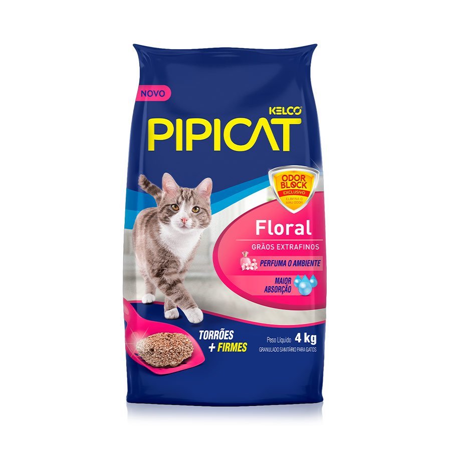 Areia Sanitária Floral Granulado Extrafino Kelco 4kg Pipicat