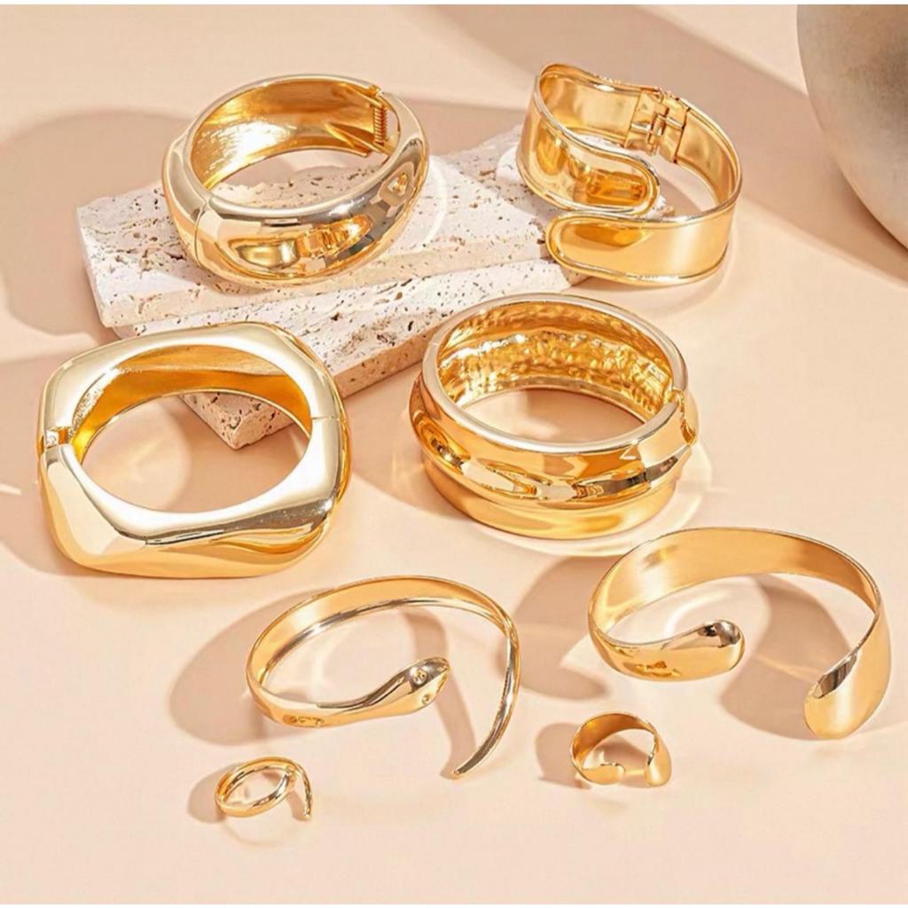 Coleção Pulseiras Femininas Douradas – Braceletes Modernos, Elegantes e Estilosos Presente