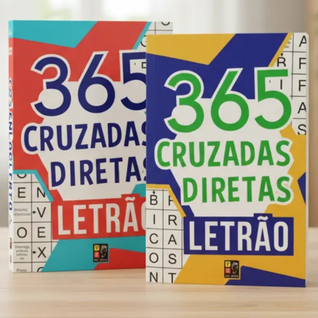 Kit 2 Livros | 365 Palavras Cruzadas Diretas Letrão | Brochura