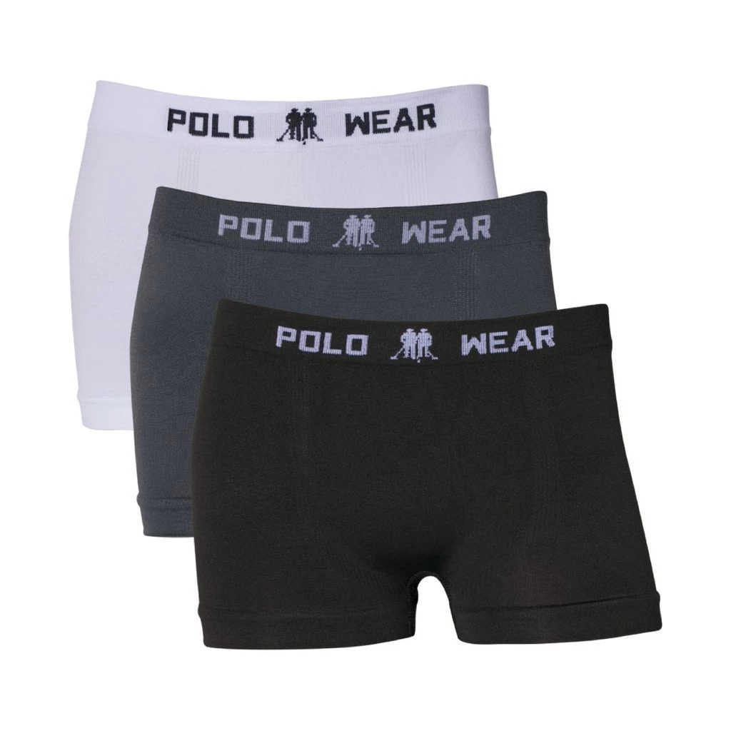 Kit 3 Cuecas Boxer Infantil Polo Wear Microfibra Sem Costura Lisa