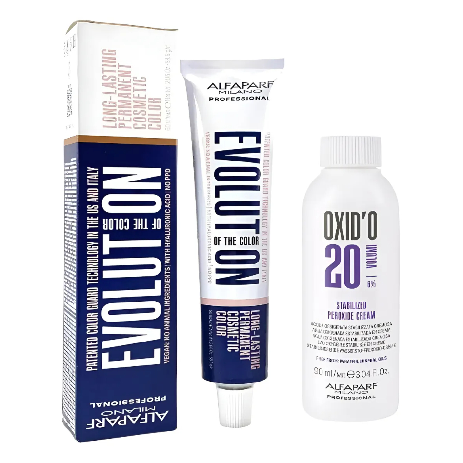 Kit Coloração Alfaparf Evolution 60ml + Água Oxigenada 20 Vol Alfaparf 90ml