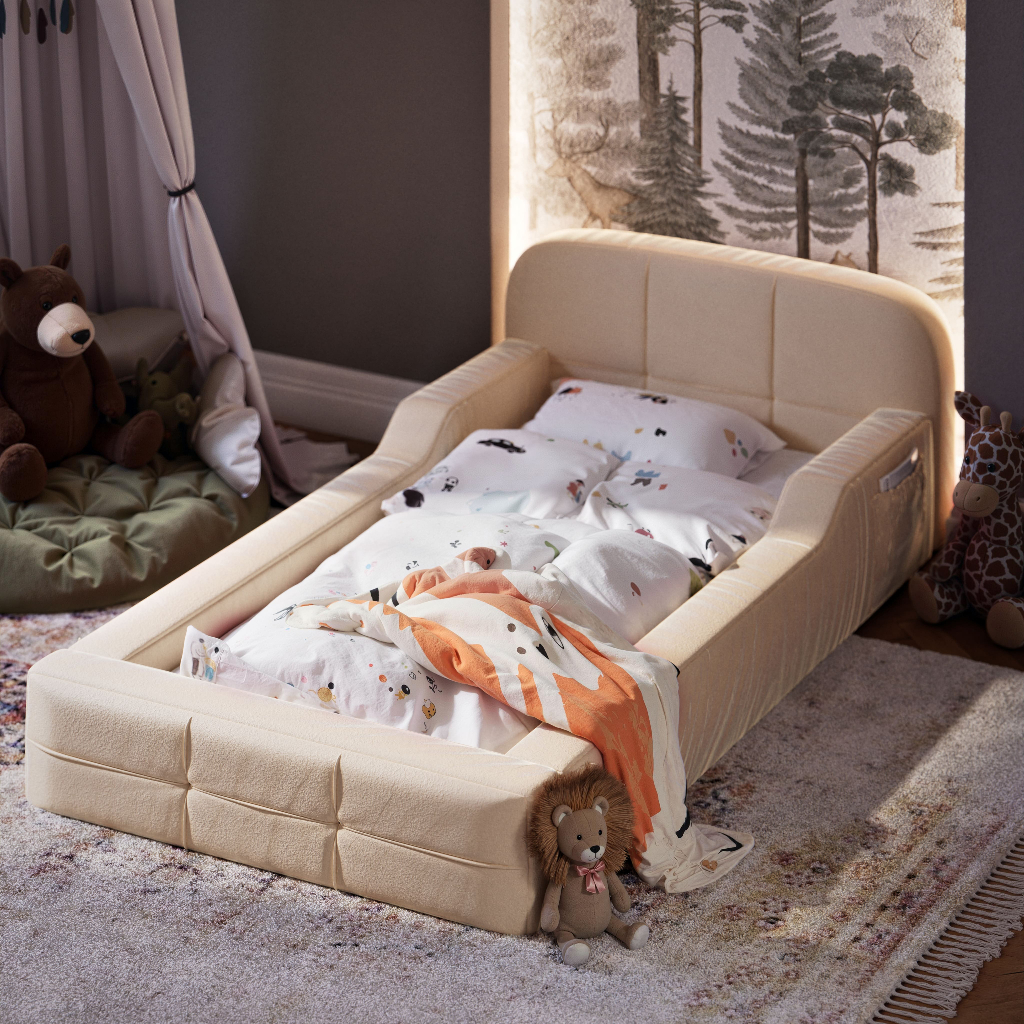 Cama Infantil Montessoriana Aurora Juvenil Com Proteção Lateral De Espuma D26 Conforto e Segurança