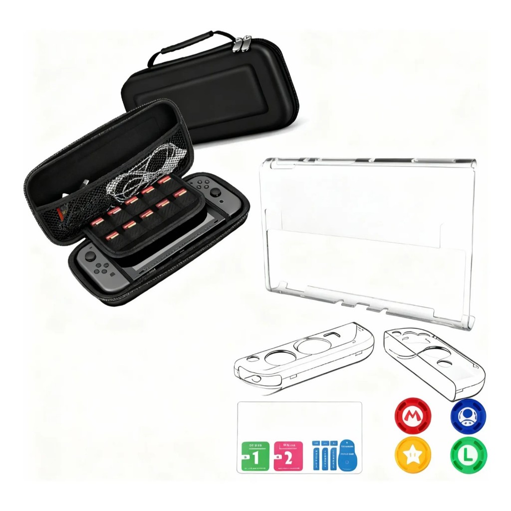 Case + Kit Capa Protetora Cristal Transparente Para OLED