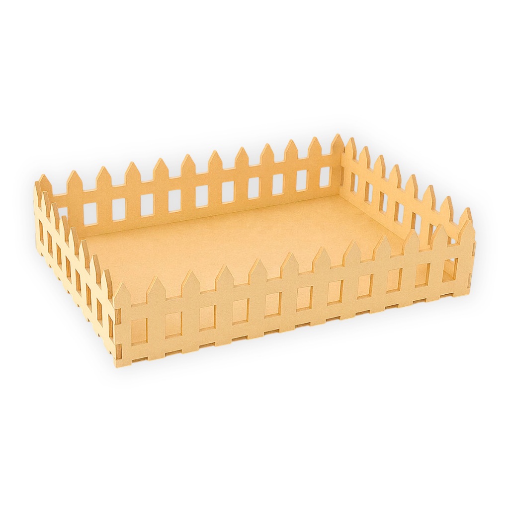 Bandeja Cerquinha Fazendinha MDF Cru Decorativa Para Festa Temática Rústica Doces Lembrancinhas Montagem Fácil