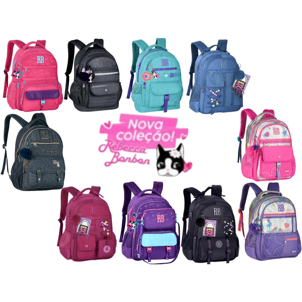 Mochila Rebecca lBonbon Notebook Resistente Escolar Lançamento Nova Coleção volta ás aulas 2026 CLIO