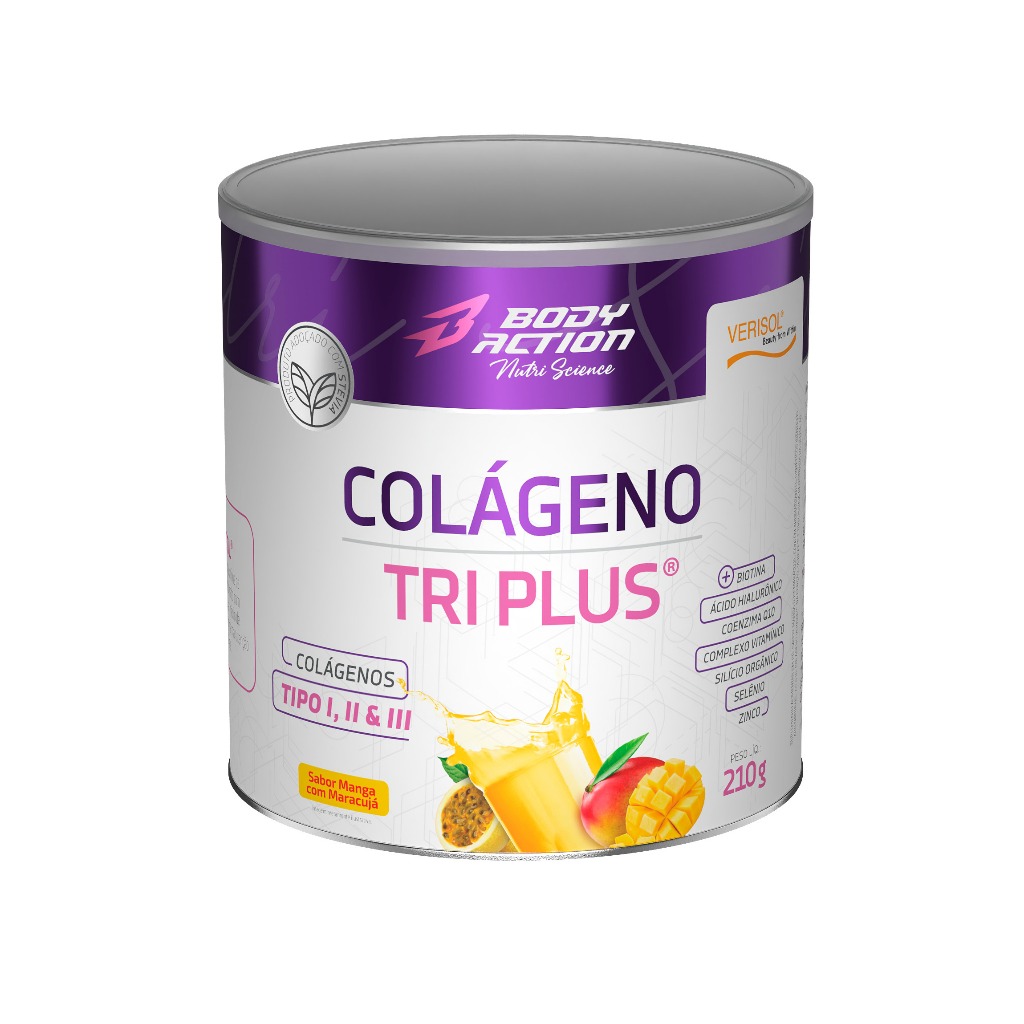 Colágeno Verisol Tri Plus Tipo 1 Tipo 2 e 3 - 210g Bodyaction