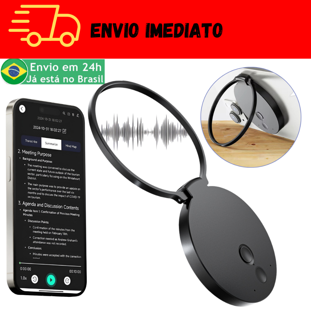 Gravador Com IA: Transcrição Voz Inteligente Estudo Trabalho Traduz Reunião Resumo