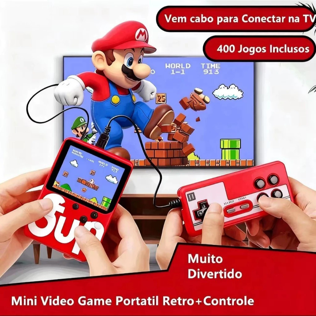 Mini Video Game Sup Game Box 400 Jogos Em 1 Portátil Jogos Antigo