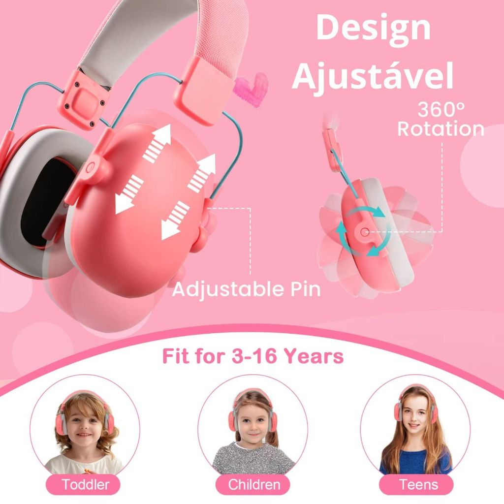 Abafador Autismo Infantil Adulto Fone Protetor De Som Ouvido Ruido