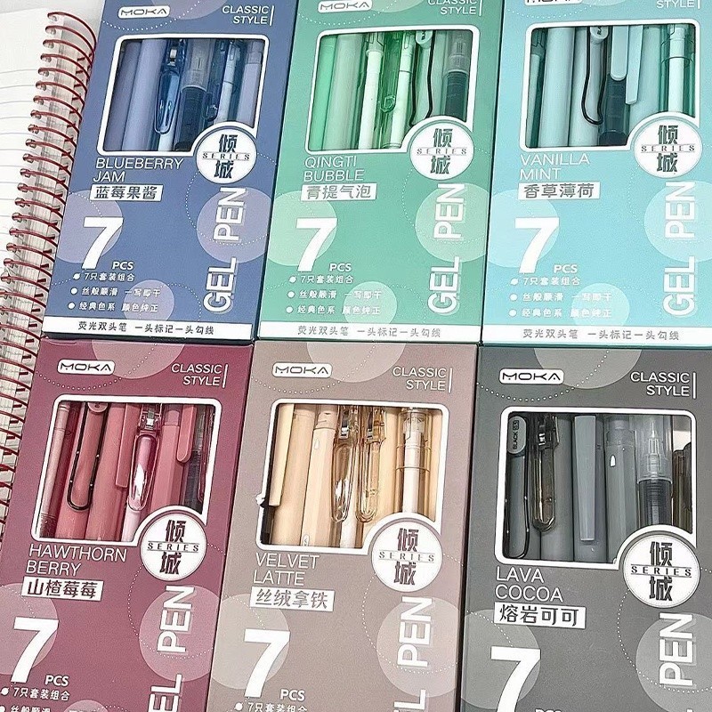 7Pcs/Box Minimalista Transparente 0,5mm Caneta Gel De Alta Qualidade De Secagem Rápida Papelaria
