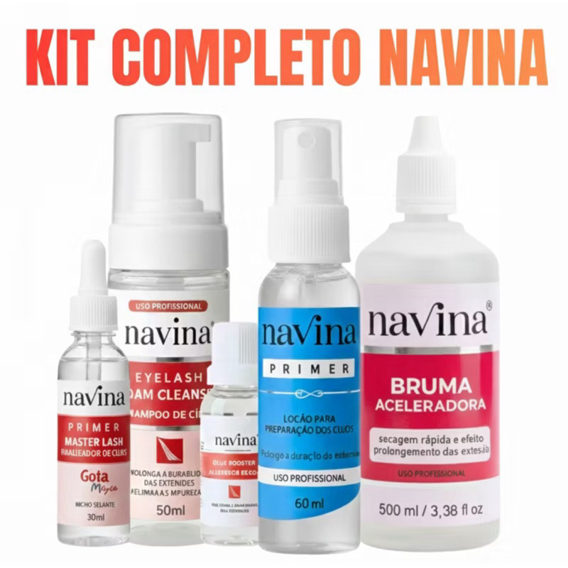 Kit Profissional Completo Navina - Cuidado Extensão De Cílios