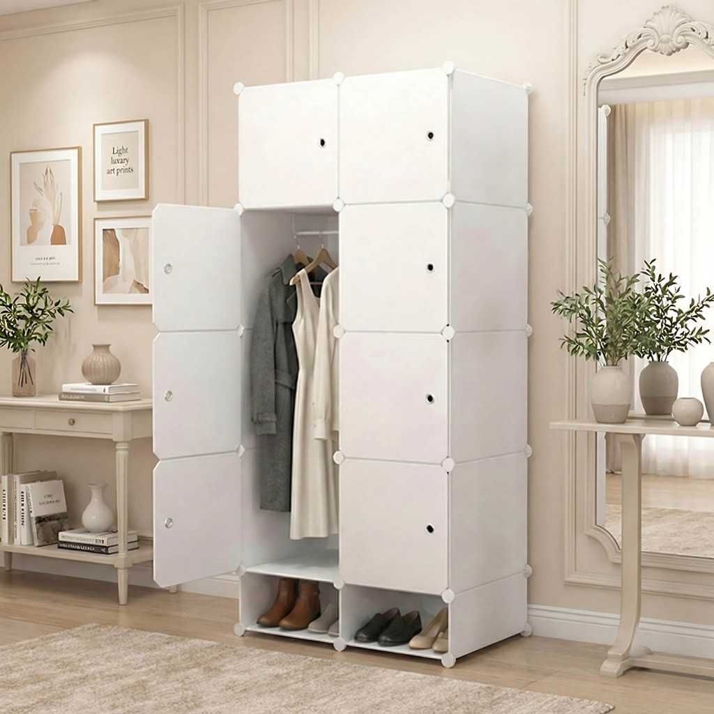 Guarda-Roupa Modular Plástico Grande 、Sapateira, Divisórias,Com Furos