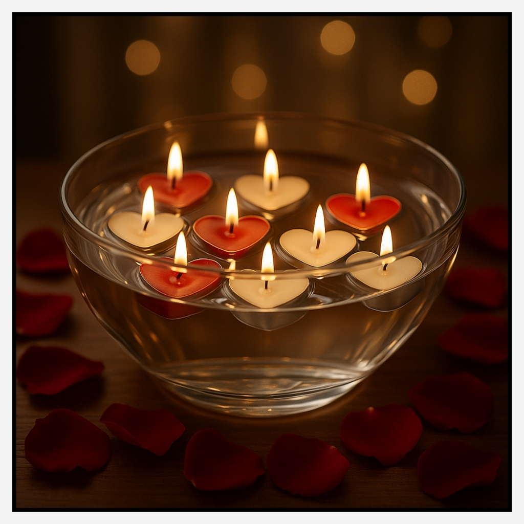 Vela Perfumada Coração Flutuante Decorativa kit com 10 Velas Namorados Decoração Casamento
