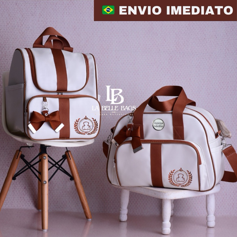bolsa maternidade 2 peças luxo com mochila versátil 2 em 1 para bebe menino/menina (VG)