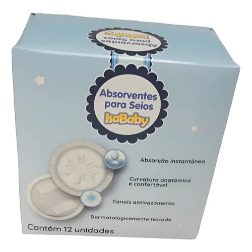 Absorvente para seios IsaBaby com 12 unidades