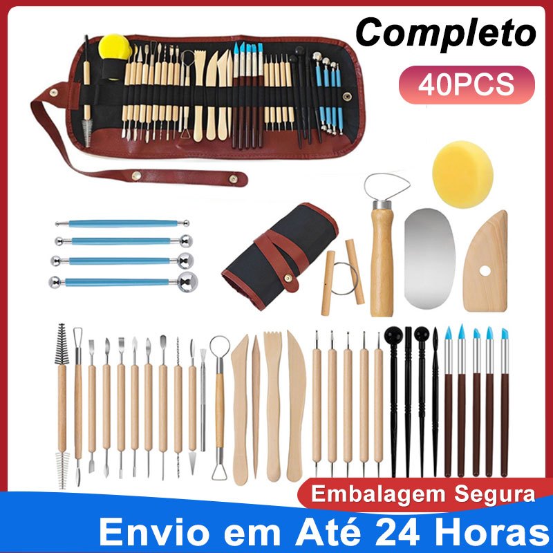 Kit 30/40 peças Peças Profissionais Escultura Em Cerâmica De Argila Entusiasta da cerâmica