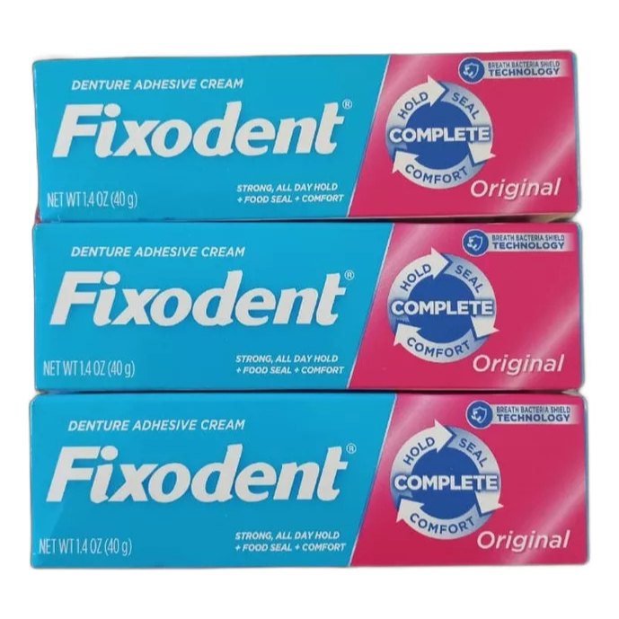3un X Fixodent Original Médio 39g / 40g - Preço Atacado Revenda ( Três Tubos )