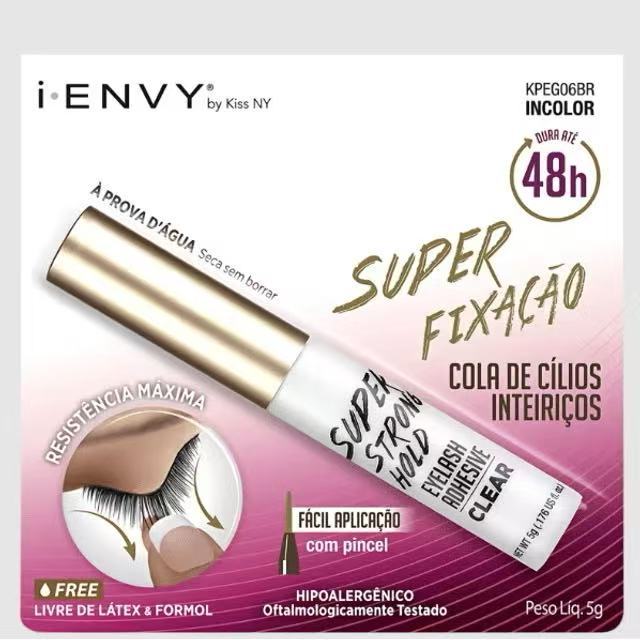 I-Envy Cola de Cílios Kiss New York Inteiriços Incolor 5g (Resistência Máxima, Dura até 48h)