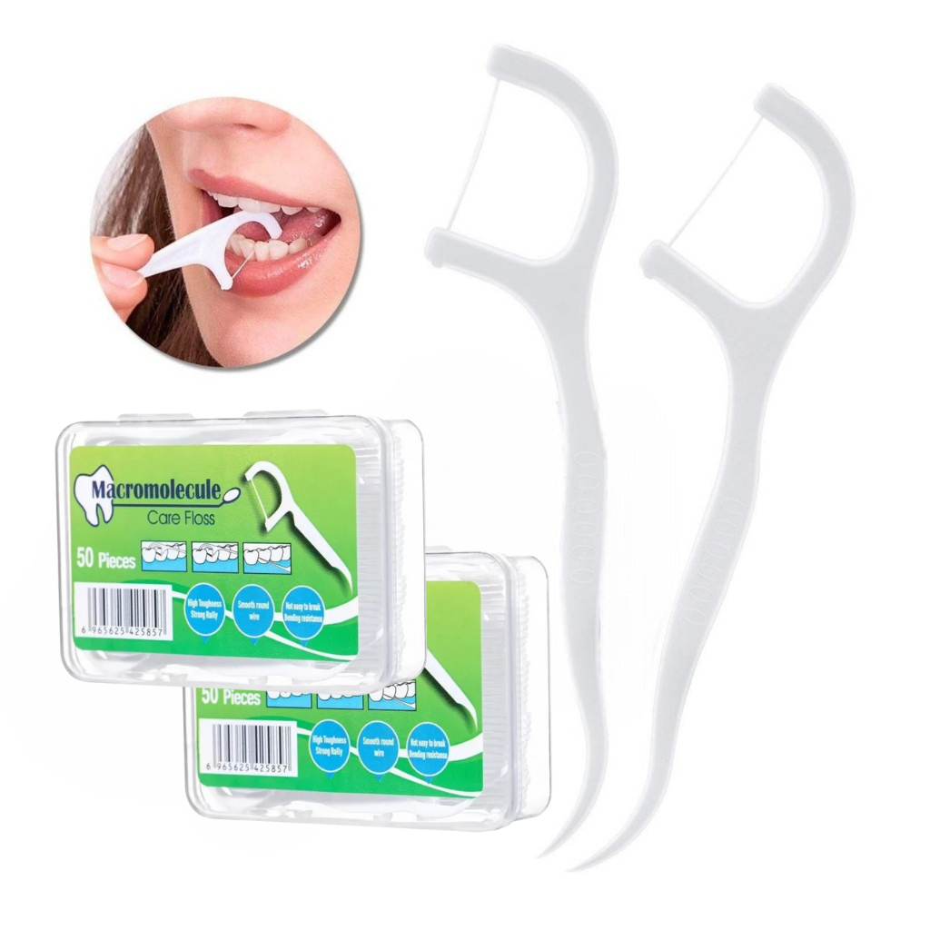 Kit Até 500 Fio Dental Com Haste Descartável Forma De Arco Haste Ultra Fina De Limpeza Para Adultos e Crianças