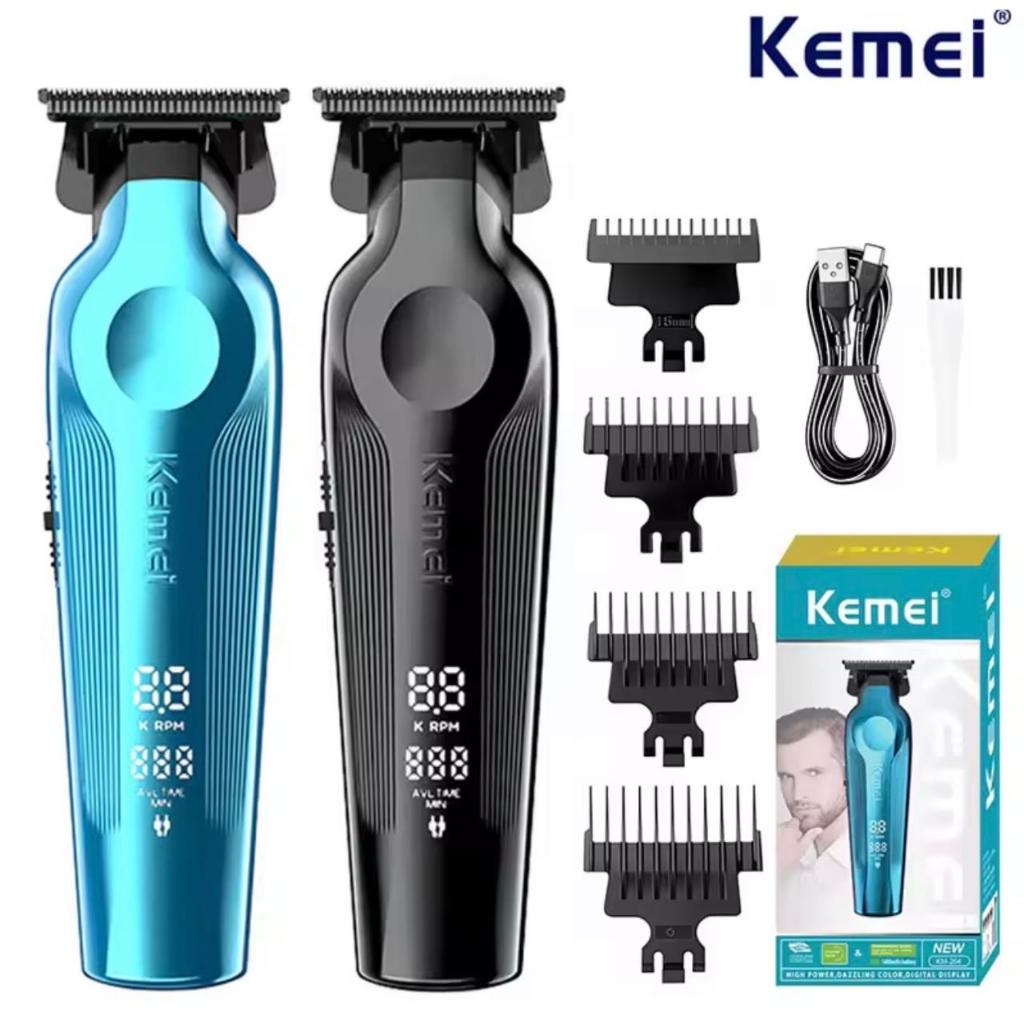 Máquina de Cortar Cabelo Acabamento Kemei KM-264 Original Barbeador Recarregável Sem fio - Bivolt