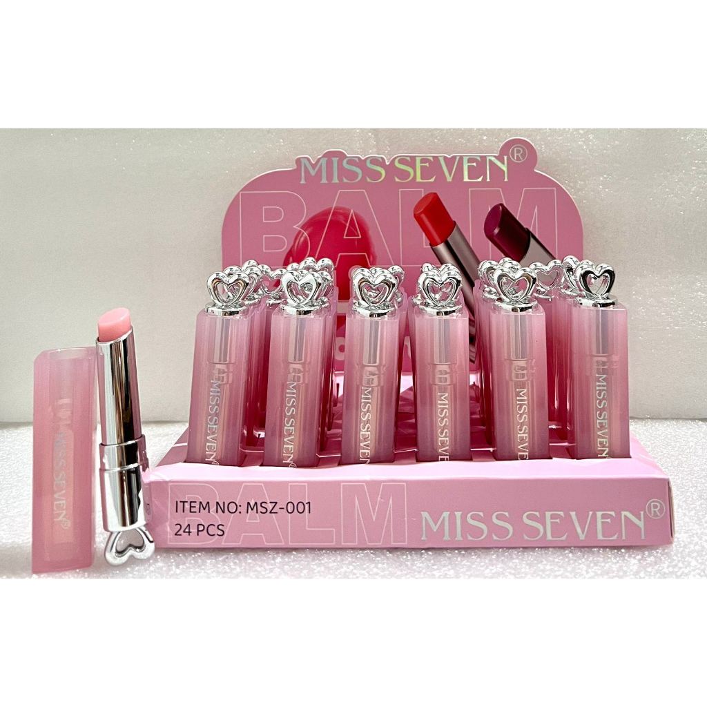 Kit c/24 pcs Bálsamo Labial MISS SEVEN | Hidratação com Efeito de Mudança de Cor  MSZ-001
