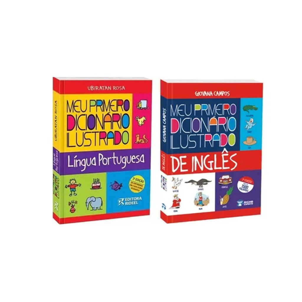 Meu Primeiro Dicionário Ilustrado e Colorido  Português ou  Inglês Variação Kit ou Avulso