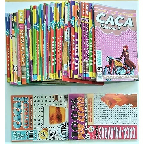 KIT 25 ATACADO PASSATEMPO - CAÇA PALAVRAS (TODAS DIFERENTES / SEM REPETIÇÕES) LETRA PEQUENA E LETRÃO