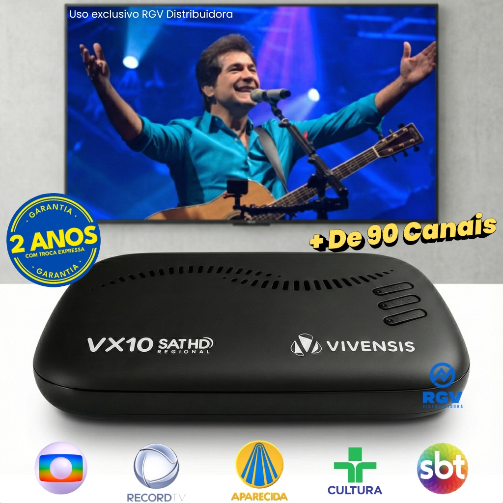 Receptor Vivensis  VX10 Nova Parabólica Sathd Regional Via Satélite Sky ou Claro Garantia 2 anos