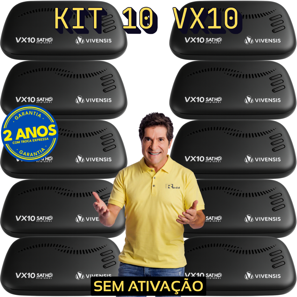 10x Receptor Vivensis VX10 Nova Parabólica Sathdregional, Sky, Garantia 2 anos