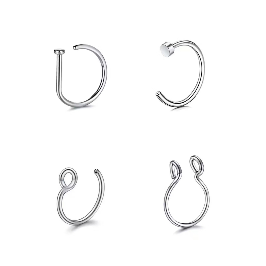 1 Piercing fake falso nariz Aço cirugico pressão não precisa de furo