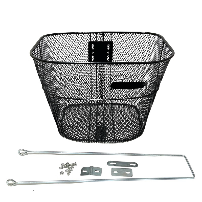 Cesta Media Bike NIPARTE Aramada Oval Para Bicicleta Até Aro 26 no Cor Preto com Acessórios