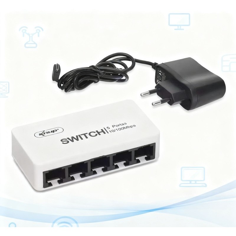 Switch DE Rede 5 Portas E 8 Portas 10/100 Mbps - Divisor De Rede KNUP