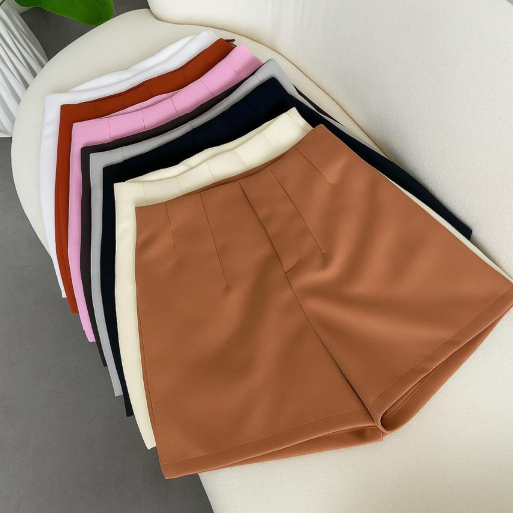 Short Alfaiataria Feminino Social Modelo Zara Cintura Alta Ziper Lateral