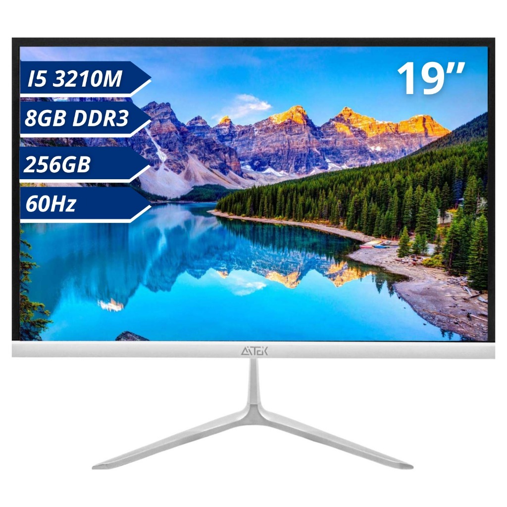 Computador All In One 19 Intel Core i5 8GB RAM SSD 256GB HDMI Windows 11 Branco Compacto Rapido PC