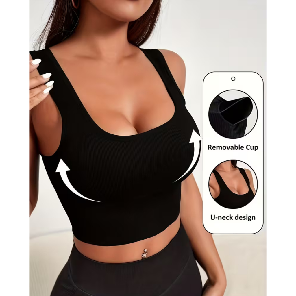 Kit 2 Top Academia Fitness Sustentação Nadador Regata Adulto Feminino Roupa Roupas Lingerie