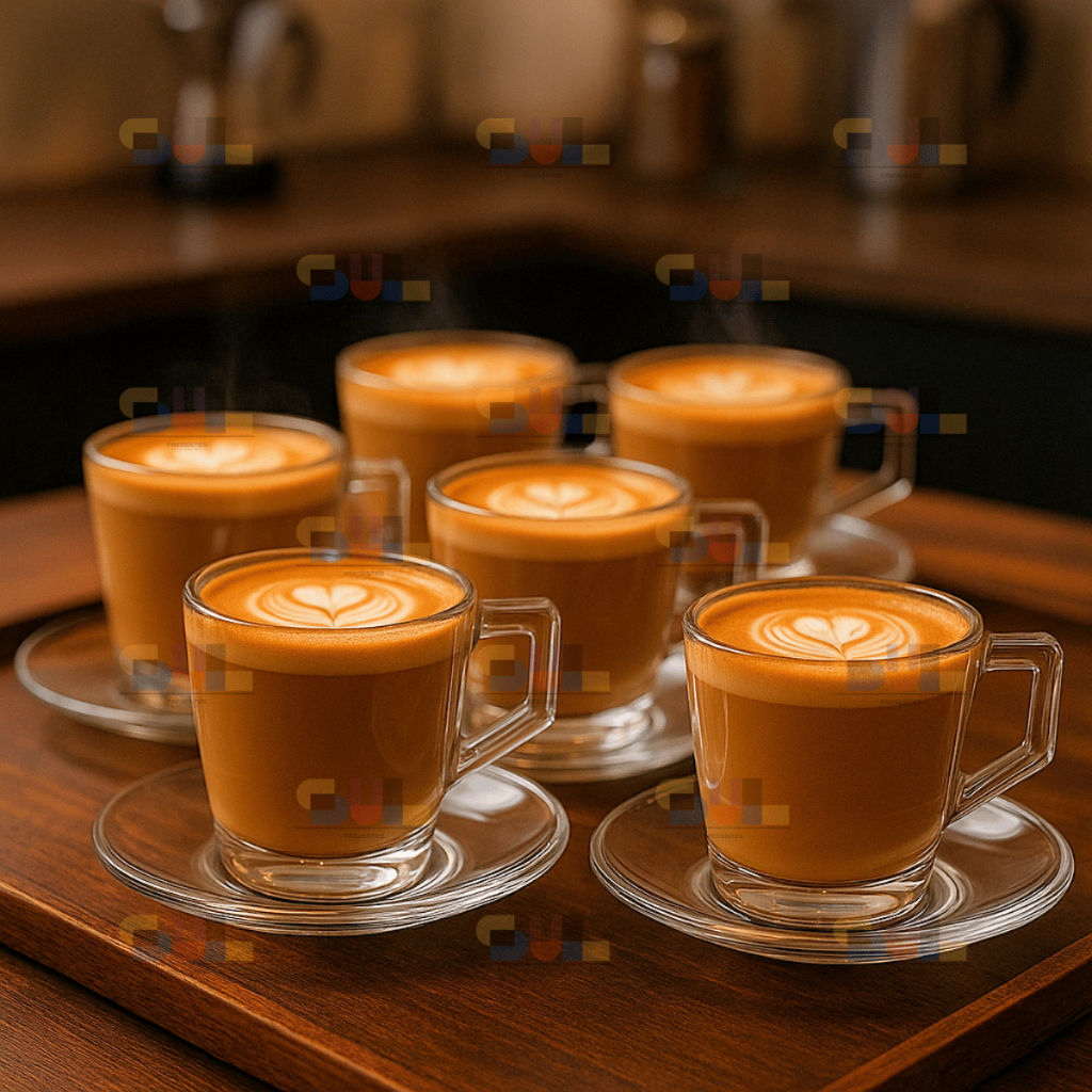 Jogo de Xicara COM PIRES 12 Peças Xícaras 176ml SINO LISA TRANSPARENTE Cristal Crystal Vidro Cafe